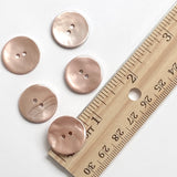 Re-Stocked, 11/16" Pale Pink Pearl Shell 18mm 2-hole, Per Button  #977-D