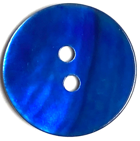 Cobalt Blue 13/16" Pearl Shell 20mm 2-hole Button, Per Button #D-700
