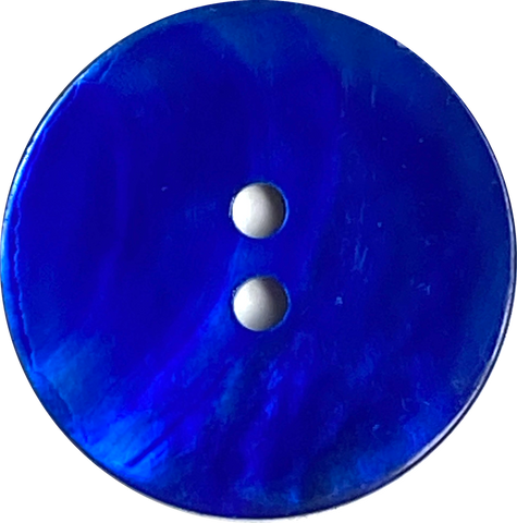 Running Low -  7/8" Cobalt Blue Shiny Pearl Shell 2-hole Button, #D-387