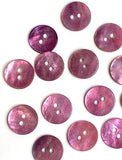 Re-Stocked, 1/2" Pink Lilac Semi-Rustic Pearl Shell 2-hole, Per Button #184-D
