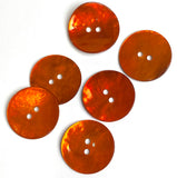 Sale: Bright Orange Pearl Iridescent Shell 2-Hole 7/8" Button 23mm Per Button #391-D