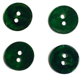 1/2" Dark Green Shiny Pearl Shell Button, 2-hole 13mm, #D-190