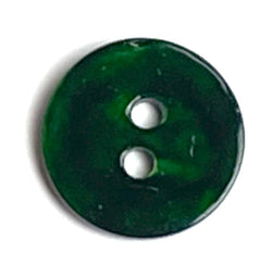 1/2" Dark Green Shiny Pearl Shell Button, 2-hole 13mm, #D-190