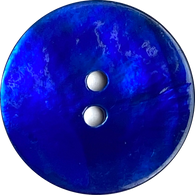 THREE  1" Cobalt Blue Shiny Pearl Shell 2-hole 25mm, Per Button  #D-096-3