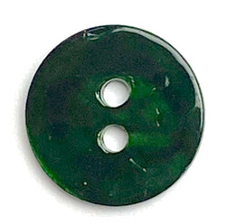 Re-Stocked, 1/2" Dark Emerald Green Pearl Shell Button, 2-hole 13mm, Per Button   #190-D