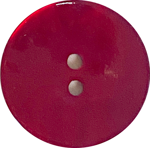 Re-Stocked, 7/8" / 15/16" Deep Red Shiny Pearl Shell 2-hole Button 23mm, #D-389