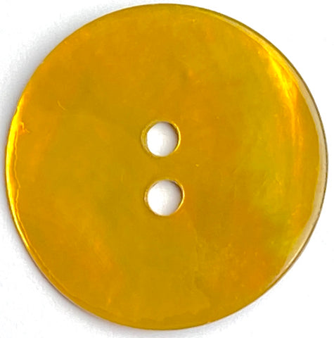 SALE, 13/16" Golden Yellow Pearl Shell 2-hole Button,  #D-703