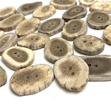 Tan/Light Brown Oval Cross-Cut Genuine Antler Buttons 1" to 1-1/4" #SW-201