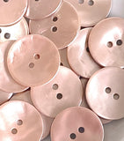 SALE, 11/16" Pale Pink 'Metallic' Pearl Shell 18mm 2-hole,  #D-977