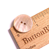 SALE, 7/8" - 15/16" Pale Pink Pearl 'Metallic' Shell 2-hole Button 23mm,  #D-484