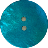Teal Blue Dark Bright 11/16" Shiny Pearl Shell 2-hole, Per Button #D-961