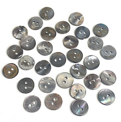 Rustic Gray-Brown Melange Small Shell 10mm 2-Hole Button 3/8", Pack of 50  #LP-44