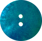 Teal Blue Dark Bright 11/16" Shiny Pearl Shell 2-hole, Per Button #D-961