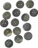 Re-Stocked, Graphite Silvery Charcoal 3/8" Tiny Shiny Iridescent Shell, 10mm Pack of 100 Buttons  # LP-48