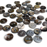 Rustic Gray-Brown Melange Small Shell 10mm 2-Hole Button 3/8", Pack of 50  #LP-44