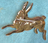 Running Low, White Rabbit Large 2" Metal Enamel Bunny PIN by Susan Clarke #SC-31