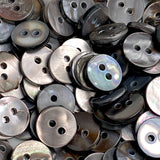 Rustic Gray-Brown Melange Small Shell 10mm 2-Hole Button 3/8", Pack of 50  #LP-44