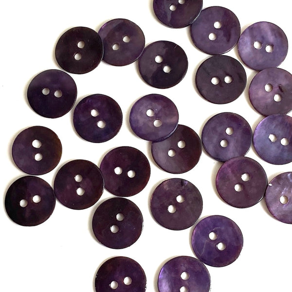 Re-Stocked OUTLET ITEM Dark Purple 1/2" / 12.5mm Shell, Pack of FIFTY+ Buttons #LP-45-50