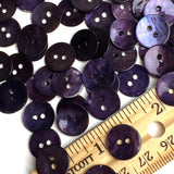 OUTLET ITEM Dark Purple 1/2" / 12.5mm Shell, Semi Rustic, Pack of 150+ Buttons  #LP-45-150