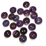 OUTLET ITEM Dark Purple 1/2" / 12.5mm Shell, Semi Rustic, Pack of 150+ Buttons  #LP-45-150