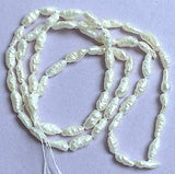 Running Low, Vintage White Freshwater 'Rice' Pearl Beads, 16" Strand #MV-74