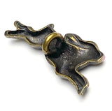 SALE Rabbit 3/4" Small Metal Running Bunny Button by Susan Clarke  #SC-96