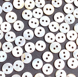3/8" White Shell Buttons, Some with Butterscotch Backs, 9mm, Pack of 75   # LP-68/75