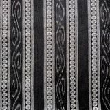 Black/White Fancy Stripe Jacquard- Ikat, Mid-Lightweight Cotton  from India, By the Yard  #TK-21