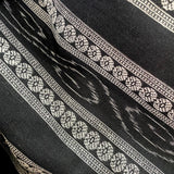 Black/White Fancy Stripe Jacquard- Ikat, Mid-Lightweight Cotton  from India, By the Yard  #TK-21