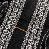 Black/White Fancy Stripe Jacquard- Ikat, Mid-Lightweight Cotton  from India, By the Yard  #TK-21