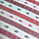 Muted Blended Bricks and Grays With White, Ikat Stripes Lightweight Cotton Handloom from India, By the Yard  #TK-24
