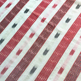 Muted Blended Bricks and Grays With White, Ikat Stripes Lightweight Cotton Handloom from India, By the Yard  #TK-24