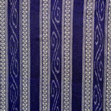 Blueberry/White Fancy Stripe Jacquard-Ikat, Mid-Lightweight Cotton  from India, By the Yard  #TK-23