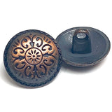 Copper / Black Southwest "Sunpath" Button 5/8" Shank Back Carved #SWC-3