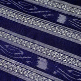 Blueberry/White Fancy Stripe Jacquard-Ikat, Mid-Lightweight Cotton  from India, By the Yard  #TK-23