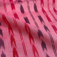 Pinks + Raisin Feather Stripe Ikat, Lightweight Cotton Handloom from India, By the Yard  #TK-22
