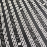 Black/White Fancy Stripe Jacquard- Ikat, Mid-Lightweight Cotton  from India, By the Yard  #TK-21