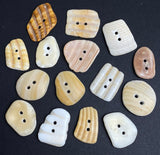 15 Stunning Natural SHELL Buttons, Roughly 1"  # BCH-89