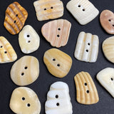 15 Stunning Natural SHELL Buttons, Roughly 1"  # BCH-89