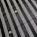 Black/White Fancy Stripe Jacquard- Ikat, Mid-Lightweight Cotton  from India, By the Yard  #TK-21