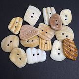15 Stunning Natural SHELL Buttons, Roughly 1"  # BCH-89