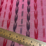Pinks + Raisin Feather Stripe Ikat, Lightweight Cotton Handloom from India, By the Yard  #TK-22