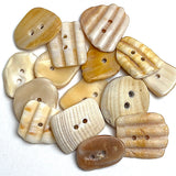 15 Stunning Natural SHELL Buttons, Roughly 1"  # BCH-89