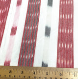 Muted Blended Bricks and Grays With White, Ikat Stripes Lightweight Cotton Handloom from India, By the Yard  #TK-24