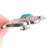 Re-Stocked, 1-1/2" Silver/Turquoise Thunderbird Screw Back Concho 1.5"  #SWH-122
