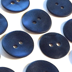 Re-Stocked, Indigo/Navy Velvet Matte Agoya Shell 13/16"/ 20mm 2-Hole Button, #SK-1208