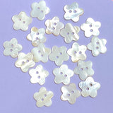 White Flower Shell Buttons, 3/4", Quirky-Cute, Pack of 12 for $5.50 #LP-47