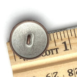 Copper & Cream Mottled Round Metal Button, 17mm, Shank Back, Less Shine, 11/16". #SWC-90