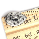 Re-Stocked, Silver Flower Drop w. Swirls Metal Button 3/4" Shank Back  #SWC-62