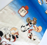 Cats and Octopi Cotton Tenugui Towel from Japan, 100% Cotton 12" x 34"  #RK-07